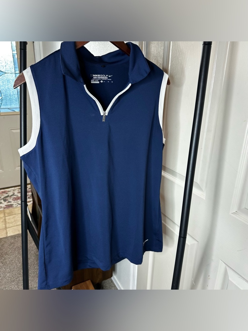 Nike Navy Blue Sleeveless Golf shirt with collar